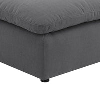 Hobo Square Ottoman, Charcoal Gray Fabric, Foam Cushions, 40 Inch -BM329705