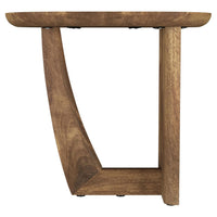Leti Side End Table, 22 Inch Brown Mango Wood Top, L Shaped Base -BM329714
