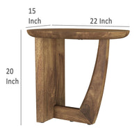 Leti Side End Table, 22 Inch Brown Mango Wood Top, L Shaped Base -BM329714