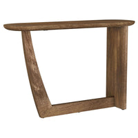 Leti Sofa Console Table, 46 Inch, Brown Mango Wood, L Shaped Base -BM329715