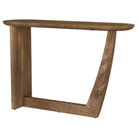 Leti Sofa Console Table, 46 Inch, Brown Mango Wood, L Shaped Base -BM329715
