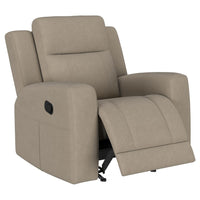 Krio Manual Recliner Chair, 37 Inch Modern Taupe Brown Faux Leather -BM329735