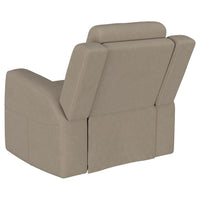 Krio Manual Recliner Chair, 37 Inch Modern Taupe Brown Faux Leather -BM329735