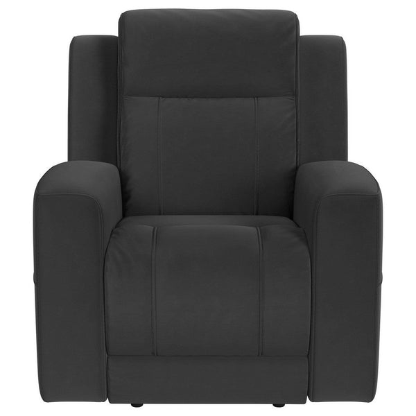Krio Manual Recliner Chair, 37 Inch, Modern Charcoal Gray Faux Leather -BM329738