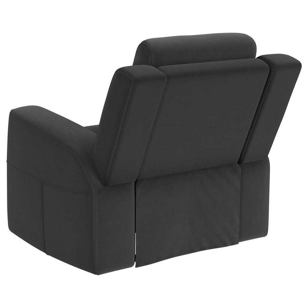 Krio Manual Recliner Chair, 37 Inch, Modern Charcoal Gray Faux Leather -BM329738