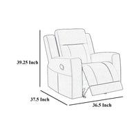 Krio Manual Recliner Chair, 37 Inch, Modern Charcoal Gray Faux Leather -BM329738