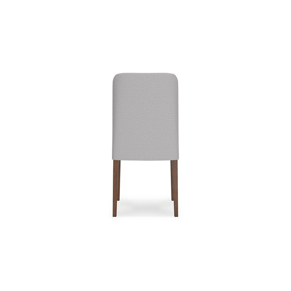 Jeyn Dining Side Chair Set of 2, Solid Hardwood, Light Gray Polyester -BM329751