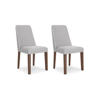 Jeyn Dining Side Chair Set of 2, Solid Hardwood, Light Gray Polyester -BM329751