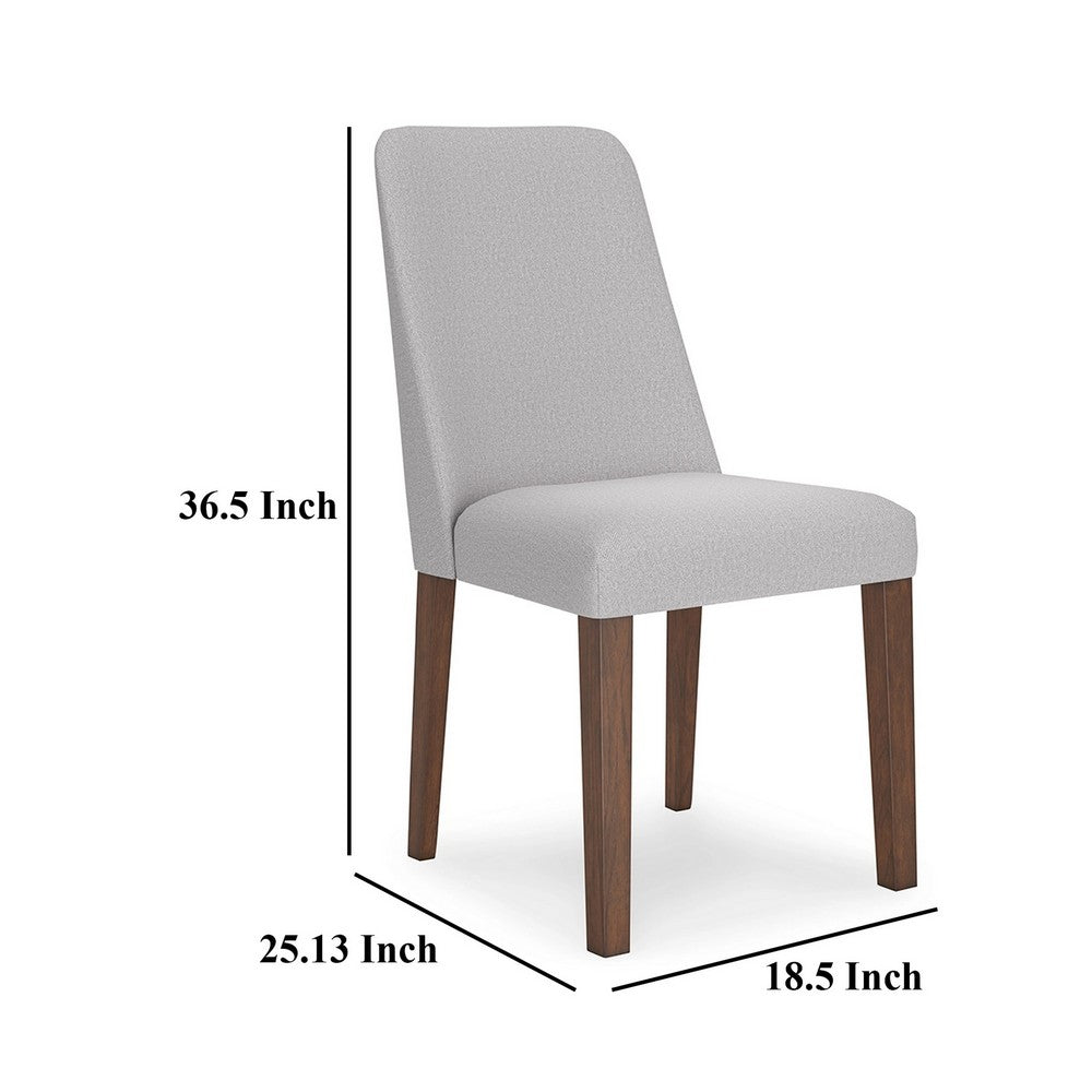 Jeyn Dining Side Chair Set of 2, Solid Hardwood, Light Gray Polyester -BM329751