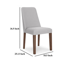 Jeyn Dining Side Chair Set of 2, Solid Hardwood, Light Gray Polyester -BM329751