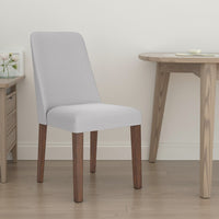 Jeyn Dining Side Chair Set of 2, Solid Hardwood, Light Gray Polyester -BM329751