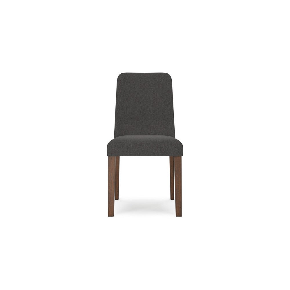 Jeyn Dining Side Chair Set of 2, Solid Wood, Charcoal Gray Polyester -BM329752
