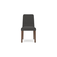Jeyn Dining Side Chair Set of 2, Solid Wood, Charcoal Gray Polyester -BM329752