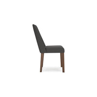 Jeyn Dining Side Chair Set of 2, Solid Wood, Charcoal Gray Polyester -BM329752