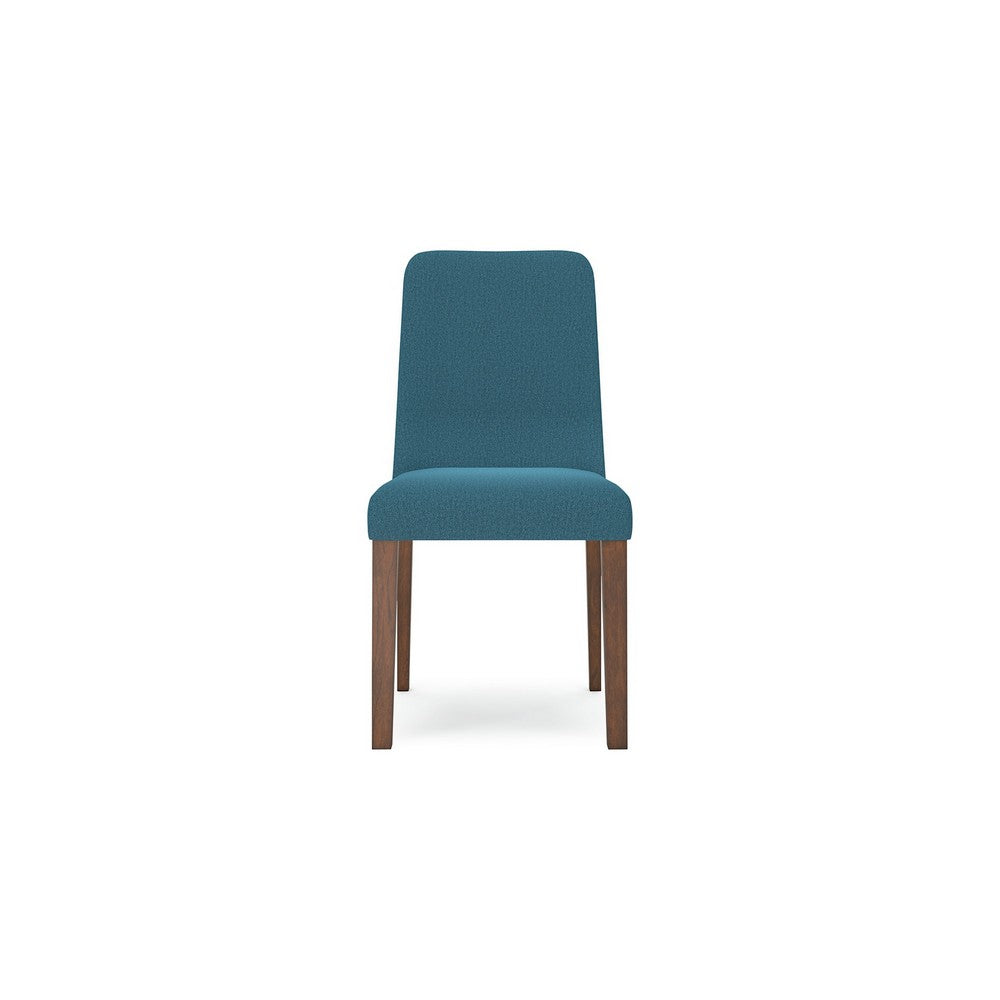 Jeyn Dining Side Chair Set of 2, Solid Hardwood, Blue Polyester Fabric -BM329753