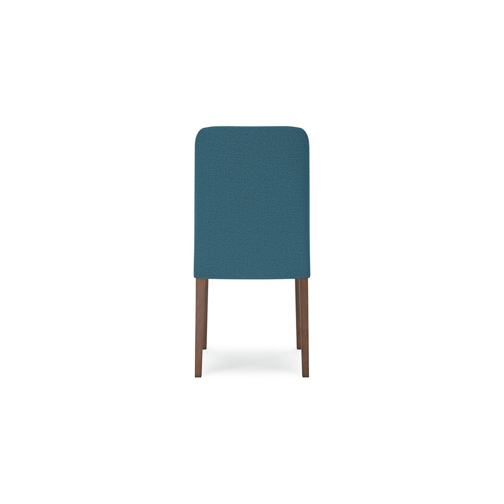 Jeyn Dining Side Chair Set of 2, Solid Hardwood, Blue Polyester Fabric -BM329753