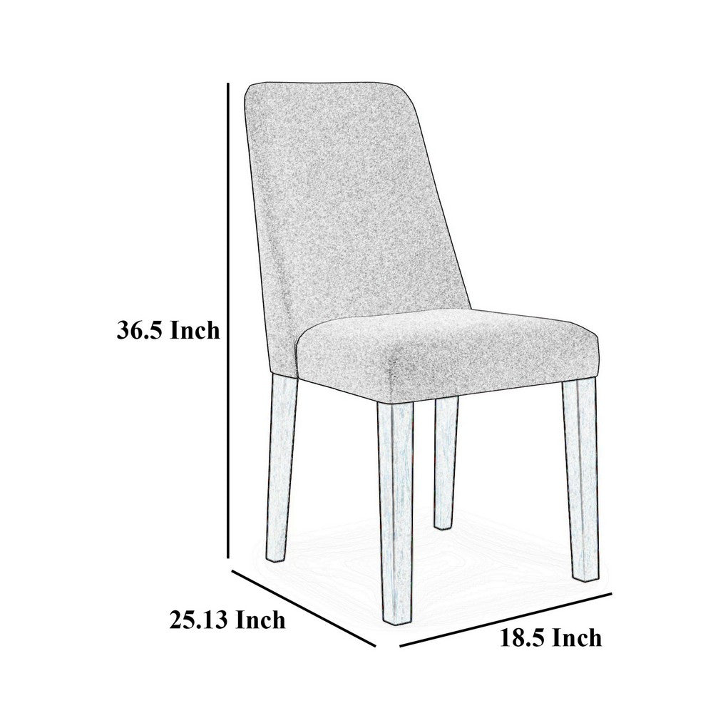 Jeyn Dining Side Chair Set of 2, Solid Hardwood, Blue Polyester Fabric -BM329753
