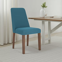 Jeyn Dining Side Chair Set of 2, Solid Hardwood, Blue Polyester Fabric -BM329753