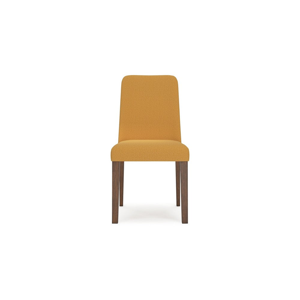 Jeyn Dining Side Chair Set of 2, Solid Hardwood, Yellow Polyester -BM329754
