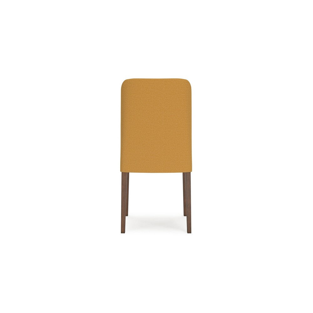 Jeyn Dining Side Chair Set of 2, Solid Hardwood, Yellow Polyester -BM329754