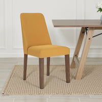 Jeyn Dining Side Chair Set of 2, Solid Hardwood, Yellow Polyester -BM329754
