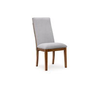 Jeyn Dining Side Chair Set of 2, Solid Hardwood, Light Gray Polyester -BM329755