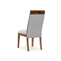 Jeyn Dining Side Chair Set of 2, Solid Hardwood, Light Gray Polyester -BM329755