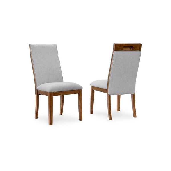 Jeyn Dining Side Chair Set of 2, Solid Hardwood, Light Gray Polyester -BM329755