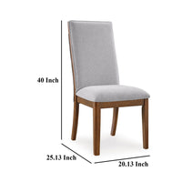 Jeyn Dining Side Chair Set of 2, Solid Hardwood, Light Gray Polyester -BM329755