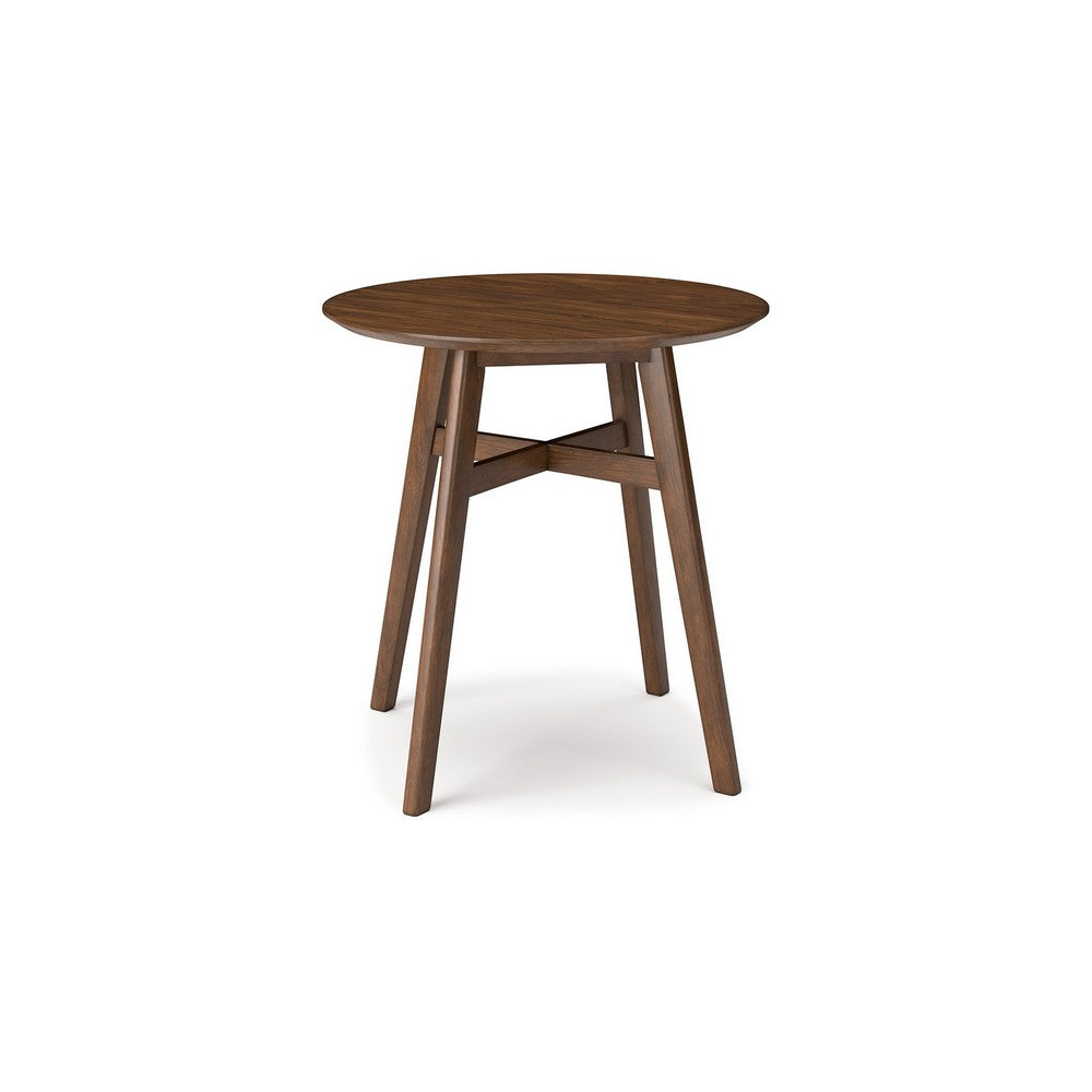 Jeyn Round Counter Table with Open Frame, 36 Inch Brown Mango Wood -BM329756