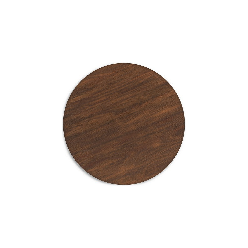 Jeyn Round Counter Table with Open Frame, 36 Inch Brown Mango Wood -BM329756