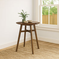 Jeyn Round Counter Table with Open Frame, 36 Inch Brown Mango Wood -BM329756