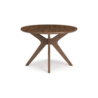 Jeyn Round Dining Table, Modern Curved Base, 45 Inch Brown Mango Wood -BM329757