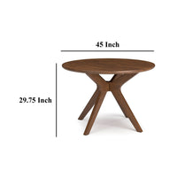 Jeyn Round Dining Table, Modern Curved Base, 45 Inch Brown Mango Wood -BM329757