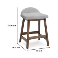 Jeyn Counter Stool with Footrest Set of 2, Brown Wood, Light Gray Seat -BM329758