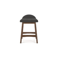 Jeyn Counter Stool with Footrest Set of 2, Brown Wood, Charcoal Gray -BM329759