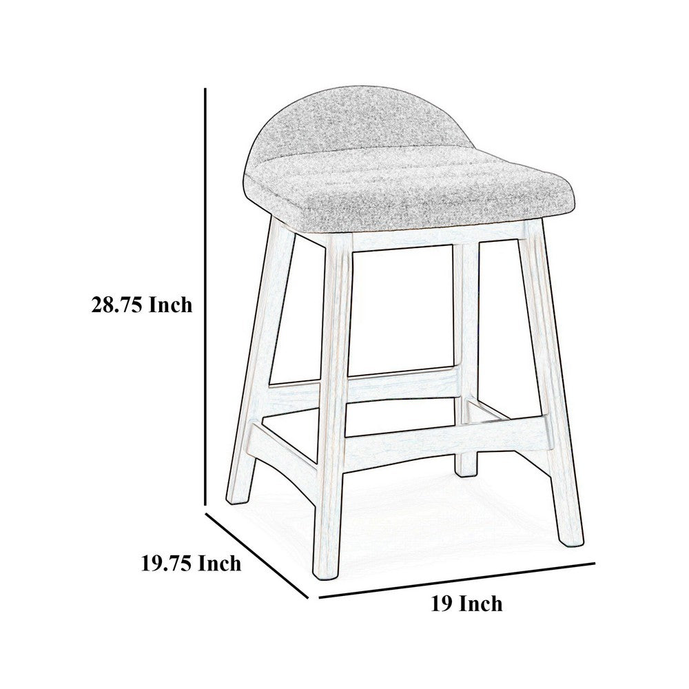 Jeyn Counter Stool with Footrest Set of 2, Brown Wood, Charcoal Gray -BM329759