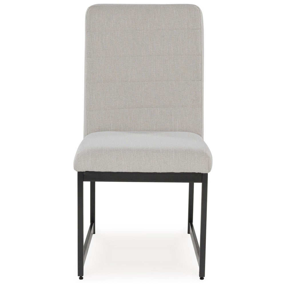 Myka Dining Side Chair Set of 2, Modern Sled Legs, Gray Polyester -BM329764