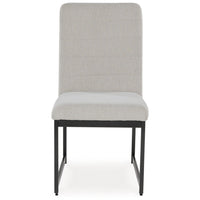 Myka Dining Side Chair Set of 2, Modern Sled Legs, Gray Polyester -BM329764