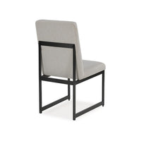 Myka Dining Side Chair Set of 2, Modern Sled Legs, Gray Polyester -BM329764