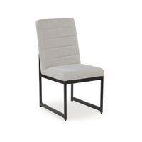 Myka Dining Side Chair Set of 2, Modern Sled Legs, Gray Polyester -BM329764
