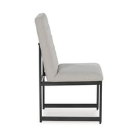 Myka Dining Side Chair Set of 2, Modern Sled Legs, Gray Polyester -BM329764