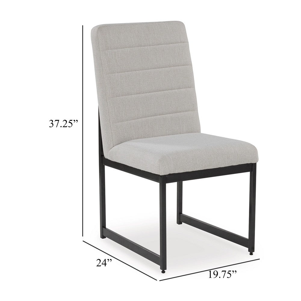Myka Dining Side Chair Set of 2, Modern Sled Legs, Gray Polyester -BM329764