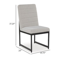 Myka Dining Side Chair Set of 2, Modern Sled Legs, Gray Polyester -BM329764