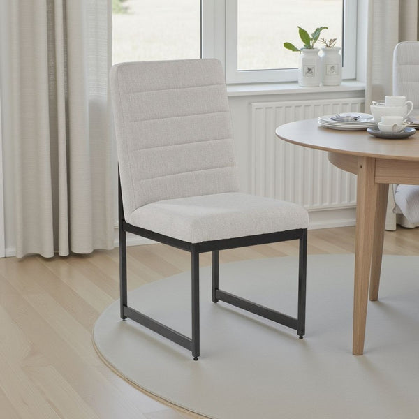 Myka Dining Side Chair Set of 2, Modern Sled Legs, Gray Polyester -BM329764