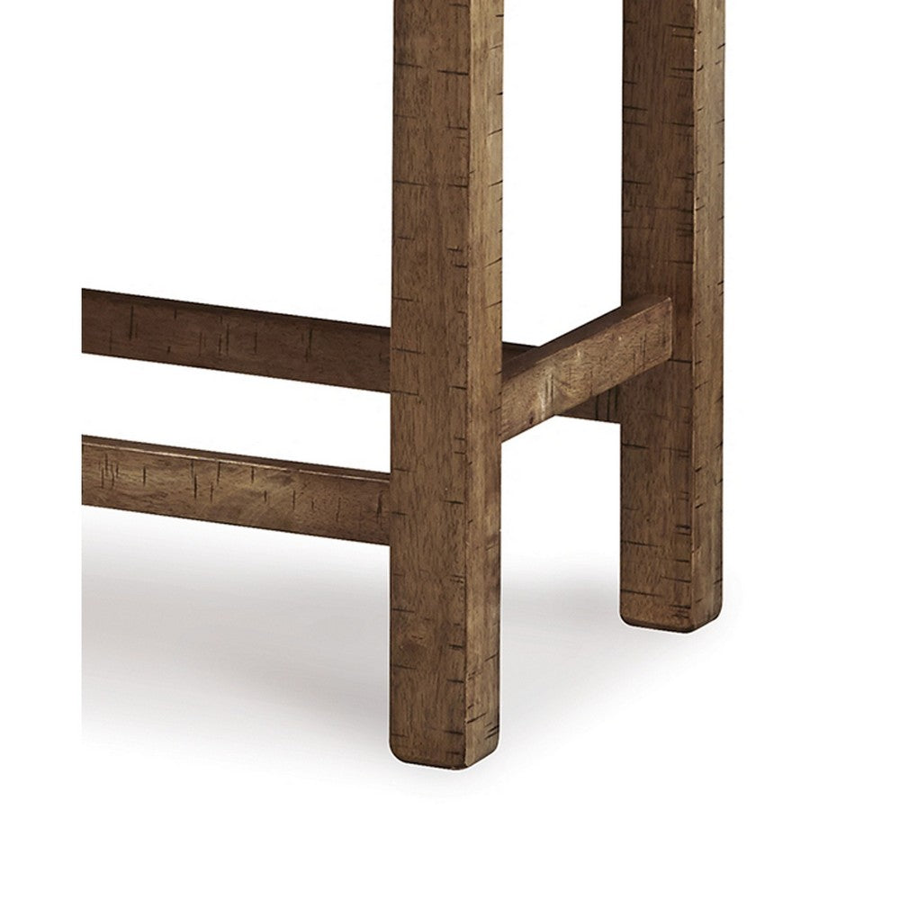 Chip Counter Height Bench, Nailhead Trim and Footrest, Nutmeg Wood -BM329766