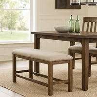 Chip Counter Height Bench, Nailhead Trim and Footrest, Nutmeg Wood -BM329766