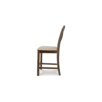 Chip Counter Height Chair Set of 2, Distress Nutmeg Wood, Polyester -BM329767