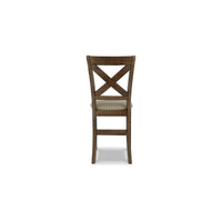 Chip Counter Height Chair Set of 2, Distress Nutmeg Wood, Polyester -BM329767