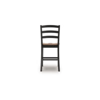 Fleur Counter Height Chair, Brown Contoured Seat, Black Solid Wood -BM329772